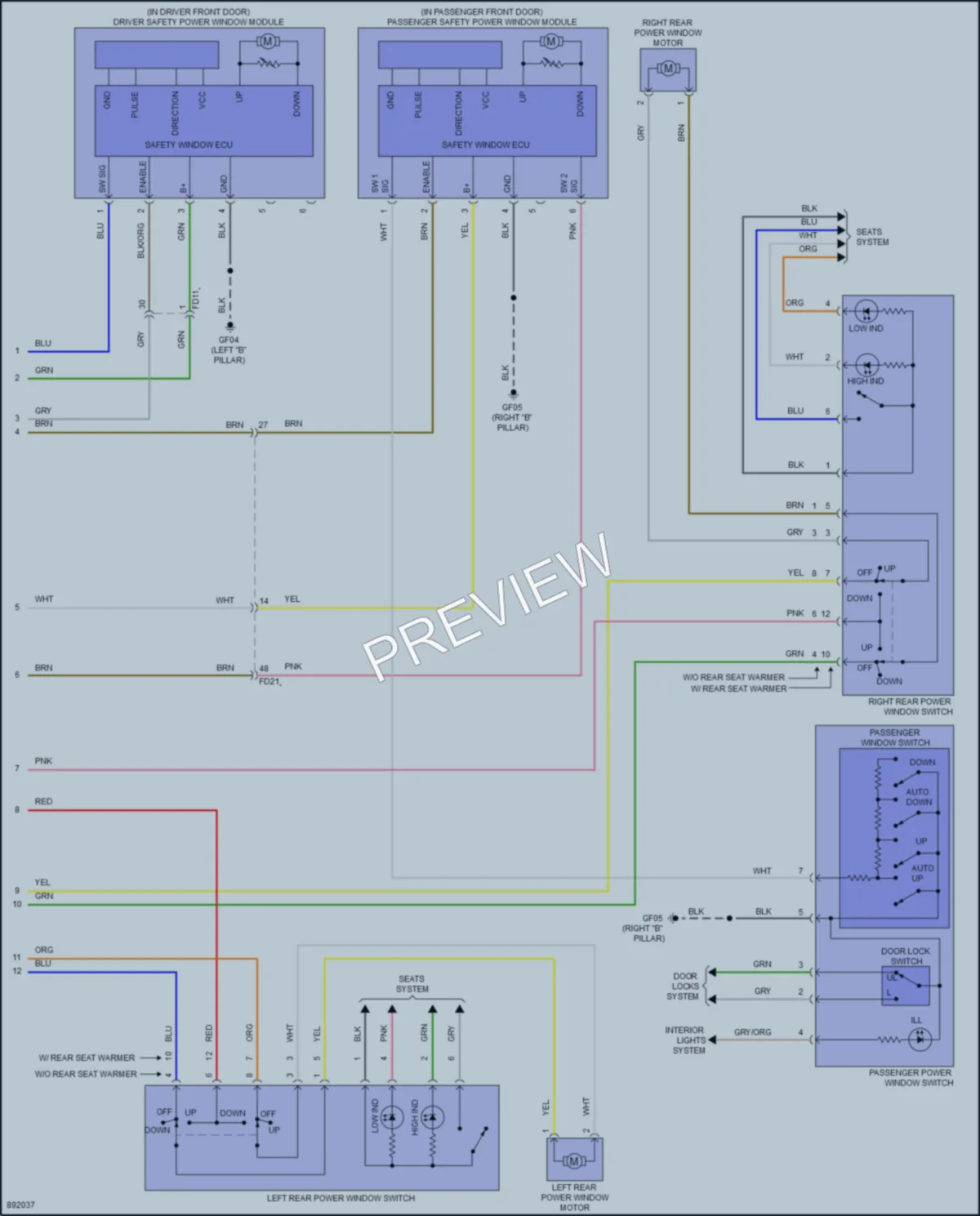 2025 Kia Soul Power Windows wiring diagram preview