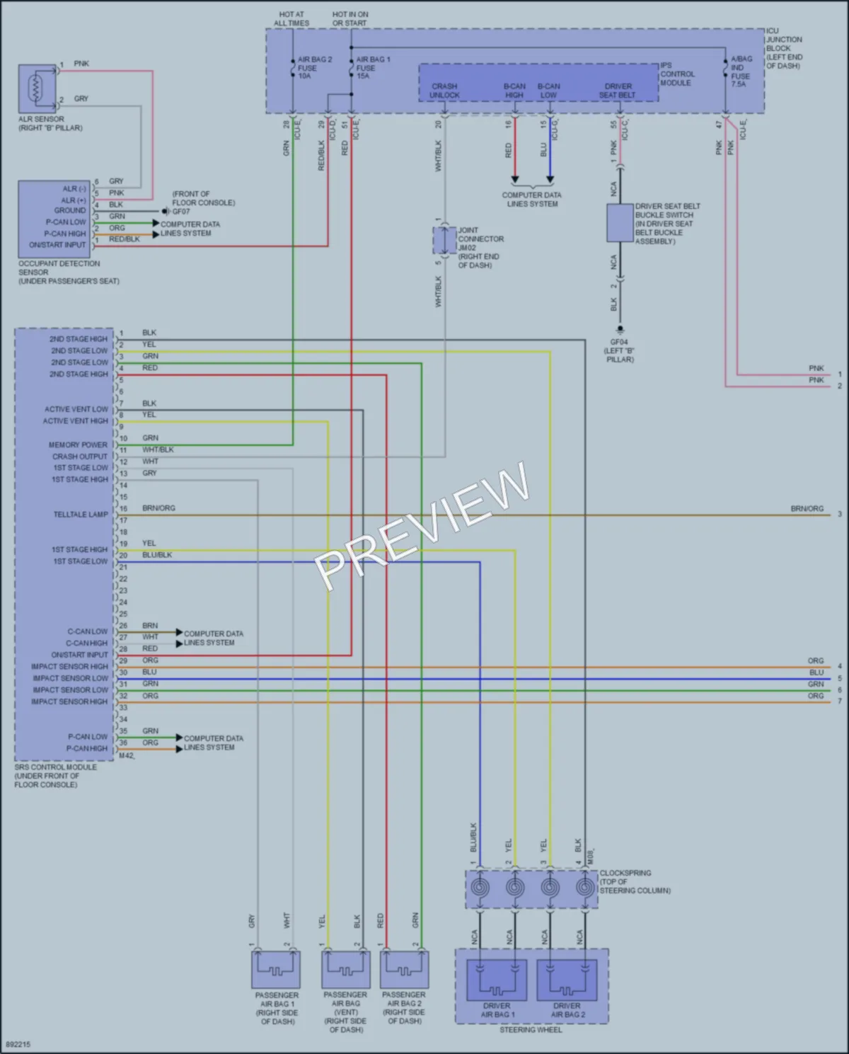 2025 Kia Soul Supplemental Restraints wiring diagram preview