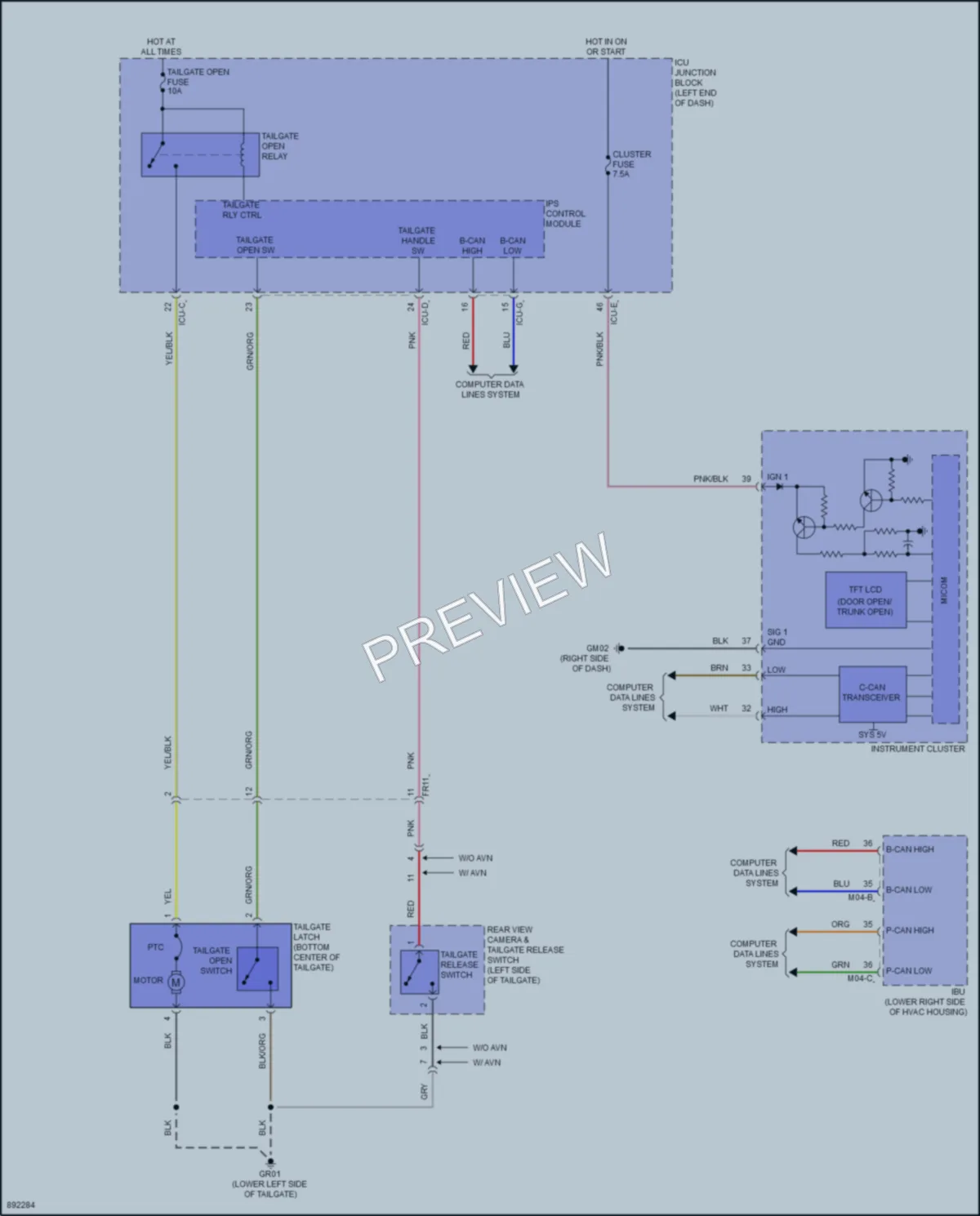 2025 Kia Soul Trunk Tailgate Fuel Door wiring diagram preview