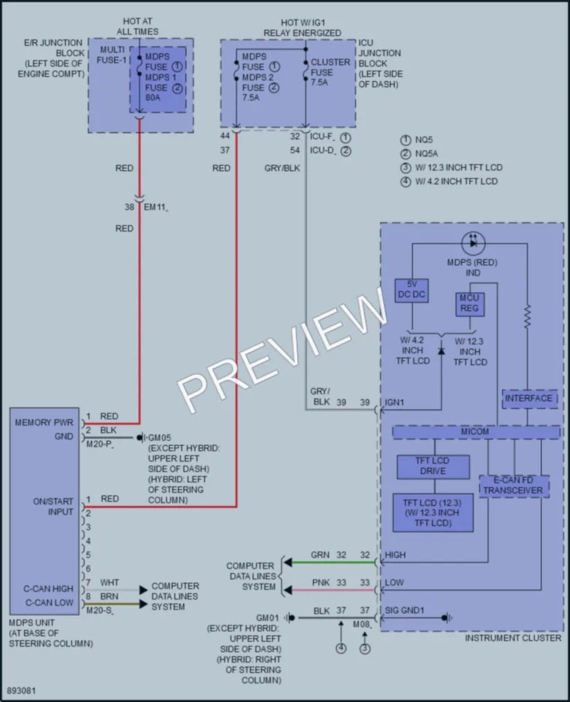 2025 Kia Sportage Electronic Power Steering wiring diagram preview
