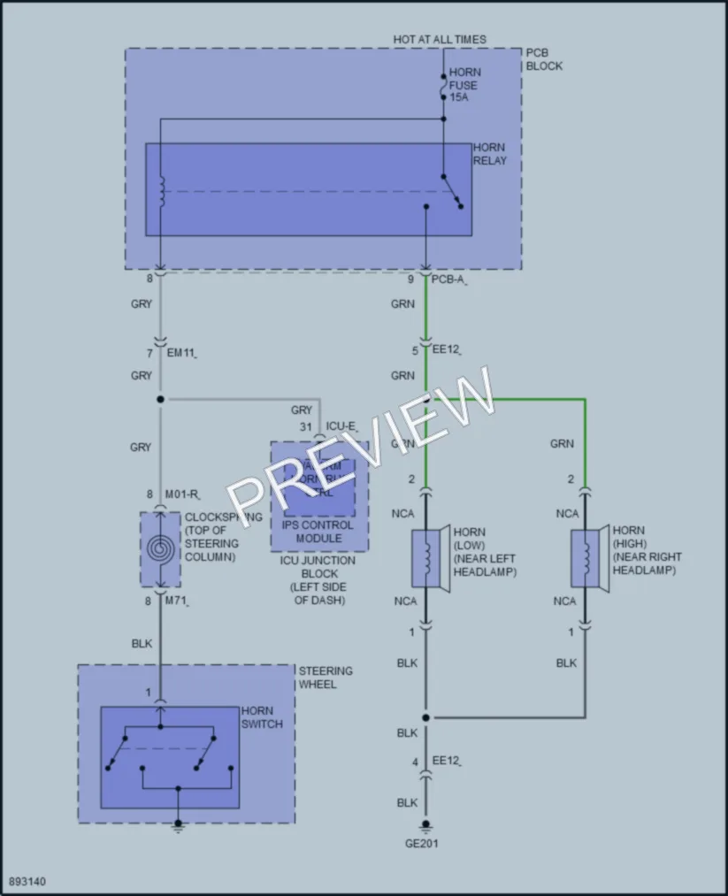 2025 Kia Sportage Horn wiring diagram preview