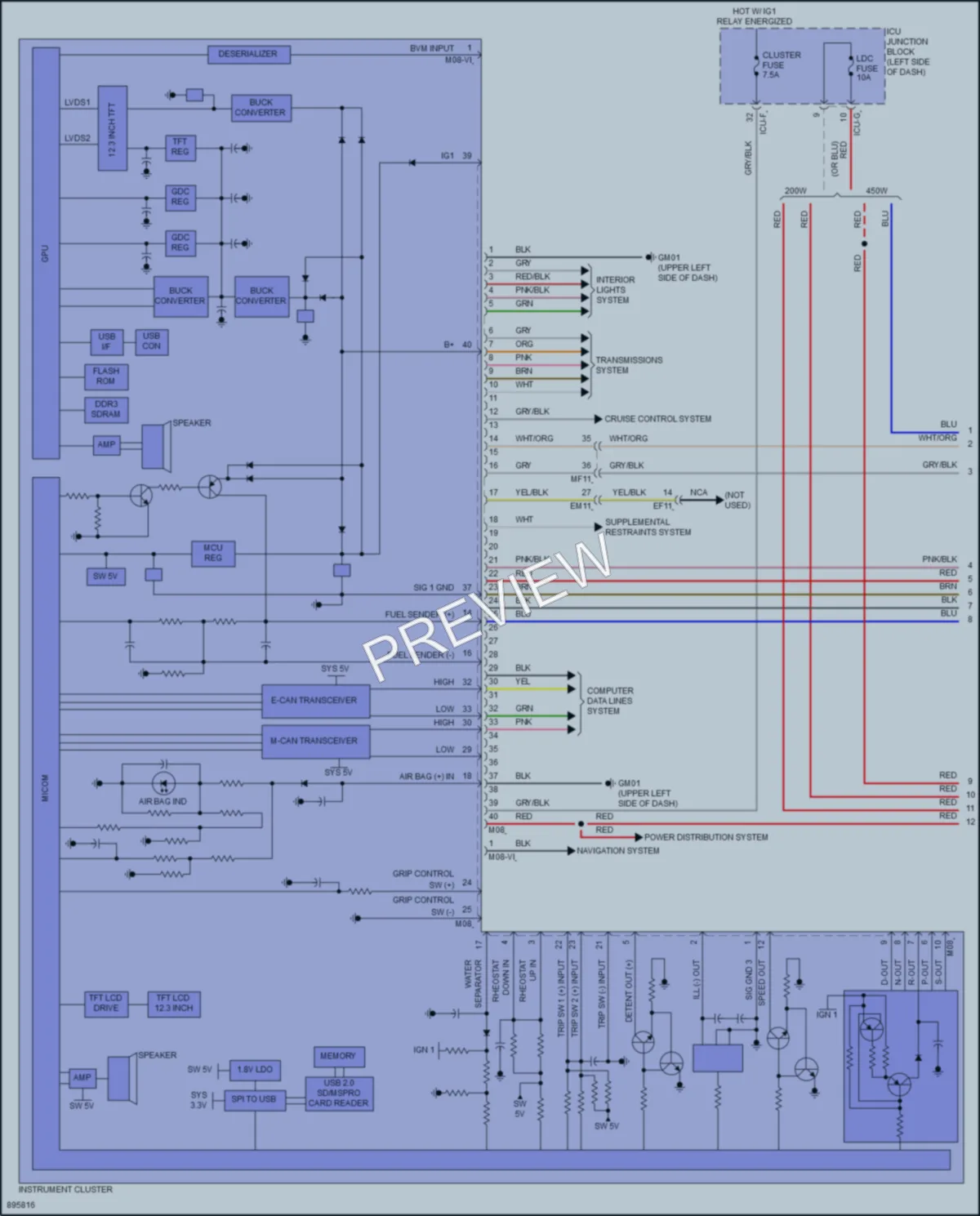 2025 Kia Sportage Instrument Cluster wiring diagram preview