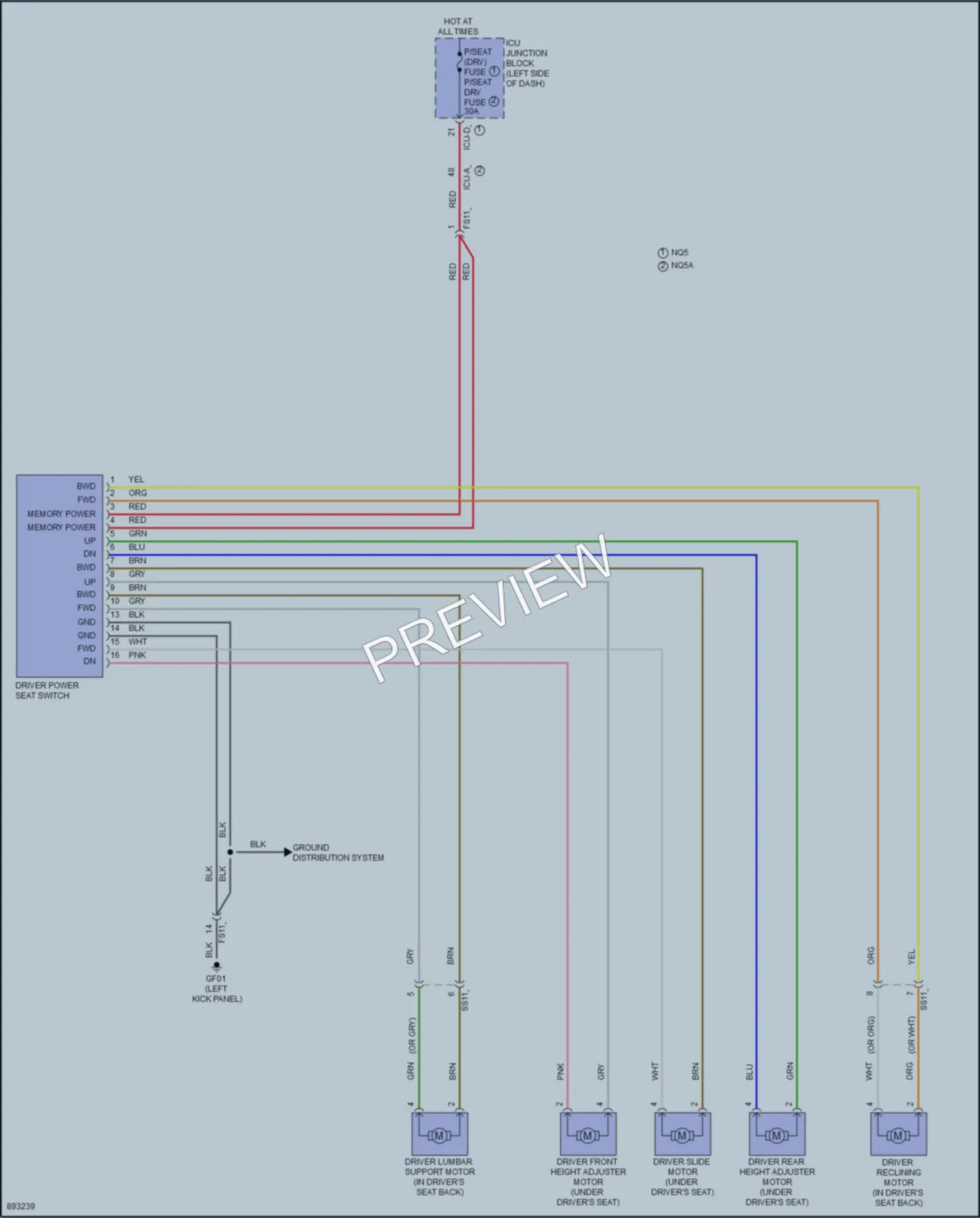 2025 Kia Sportage Power Seats wiring diagram preview