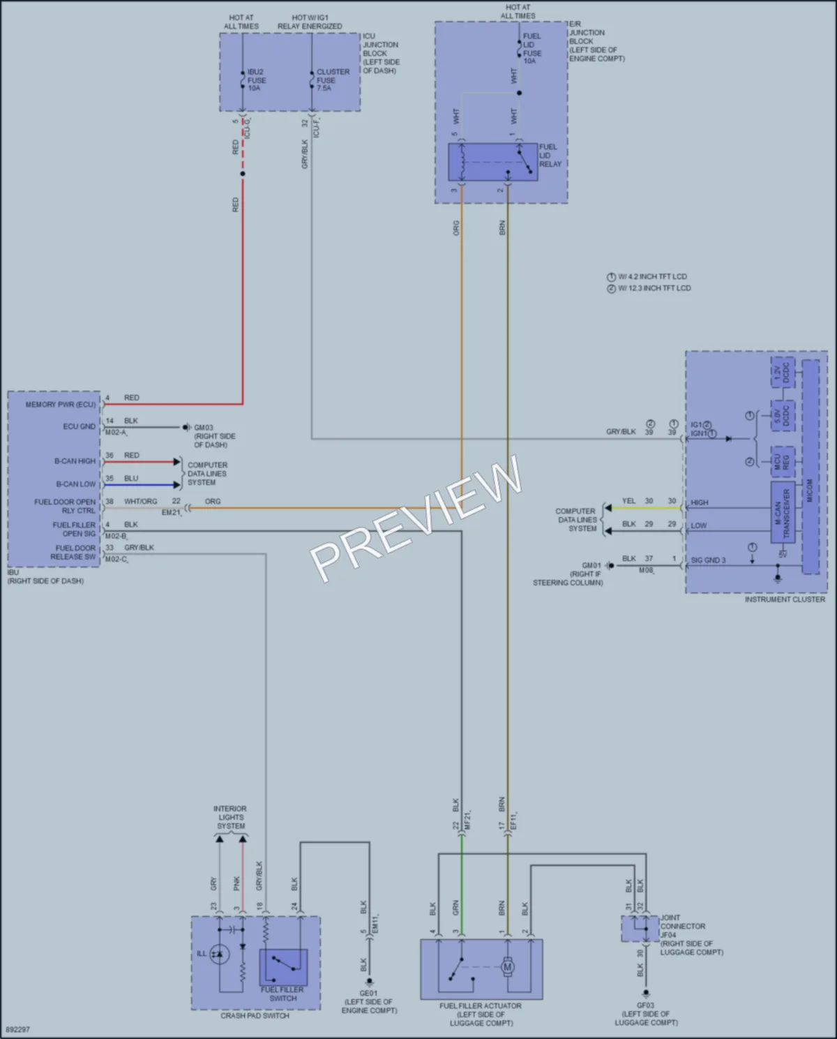 2025 Kia Sportage Trunk Tailgate Fuel Door wiring diagram preview