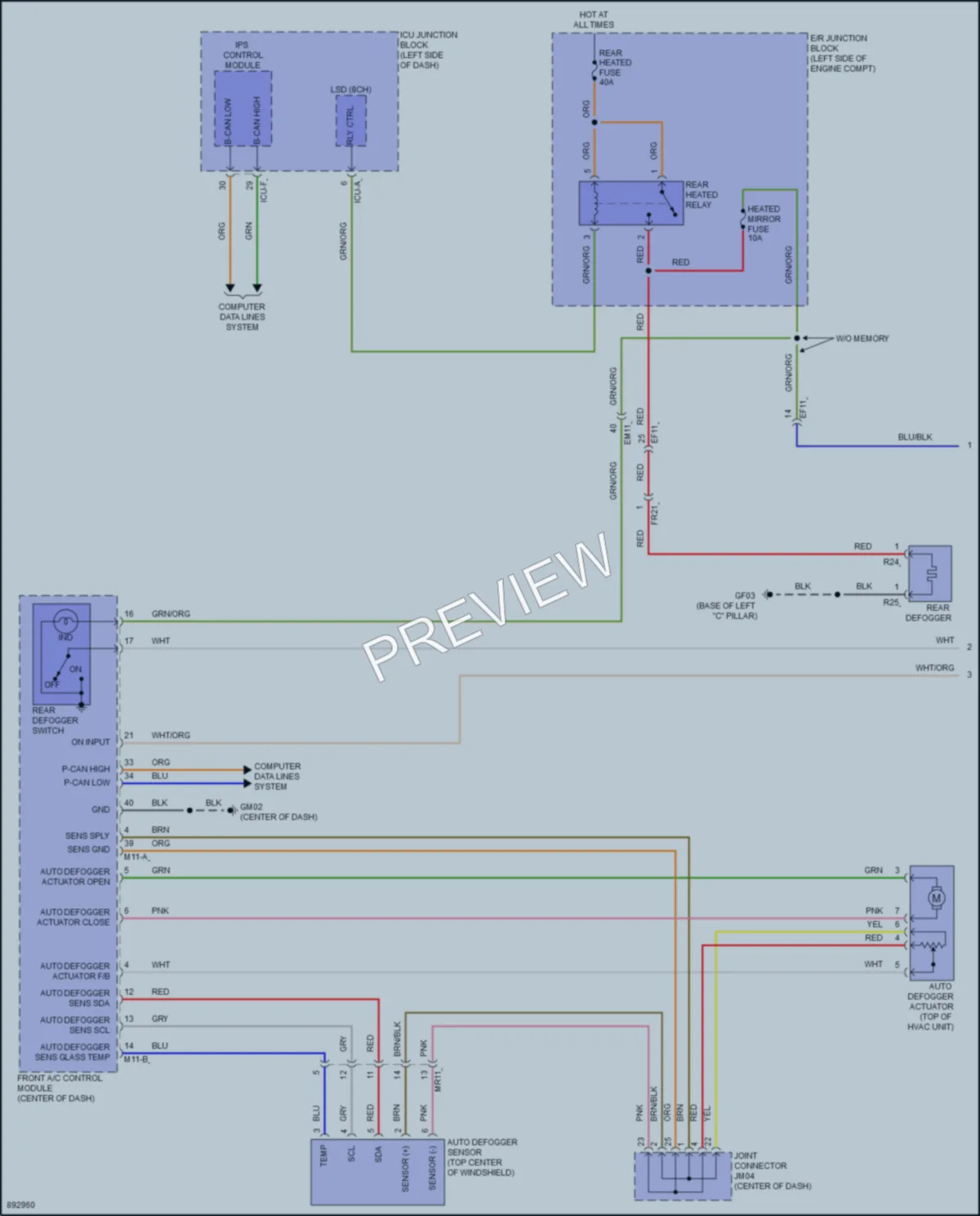 2025 Kia Telluride Defoggers wiring diagram preview