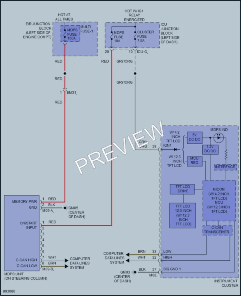 2025 Kia Telluride Electronic Power Steering wiring diagram preview