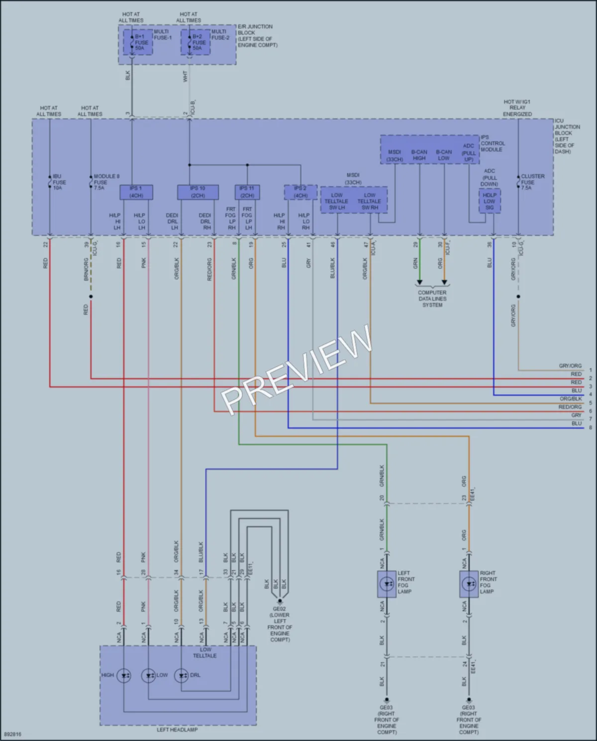 2025 Kia Telluride Headlights wiring diagram preview