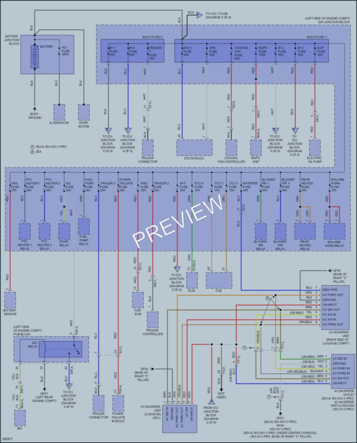 2025 Kia Telluride Power Distribution wiring diagram preview