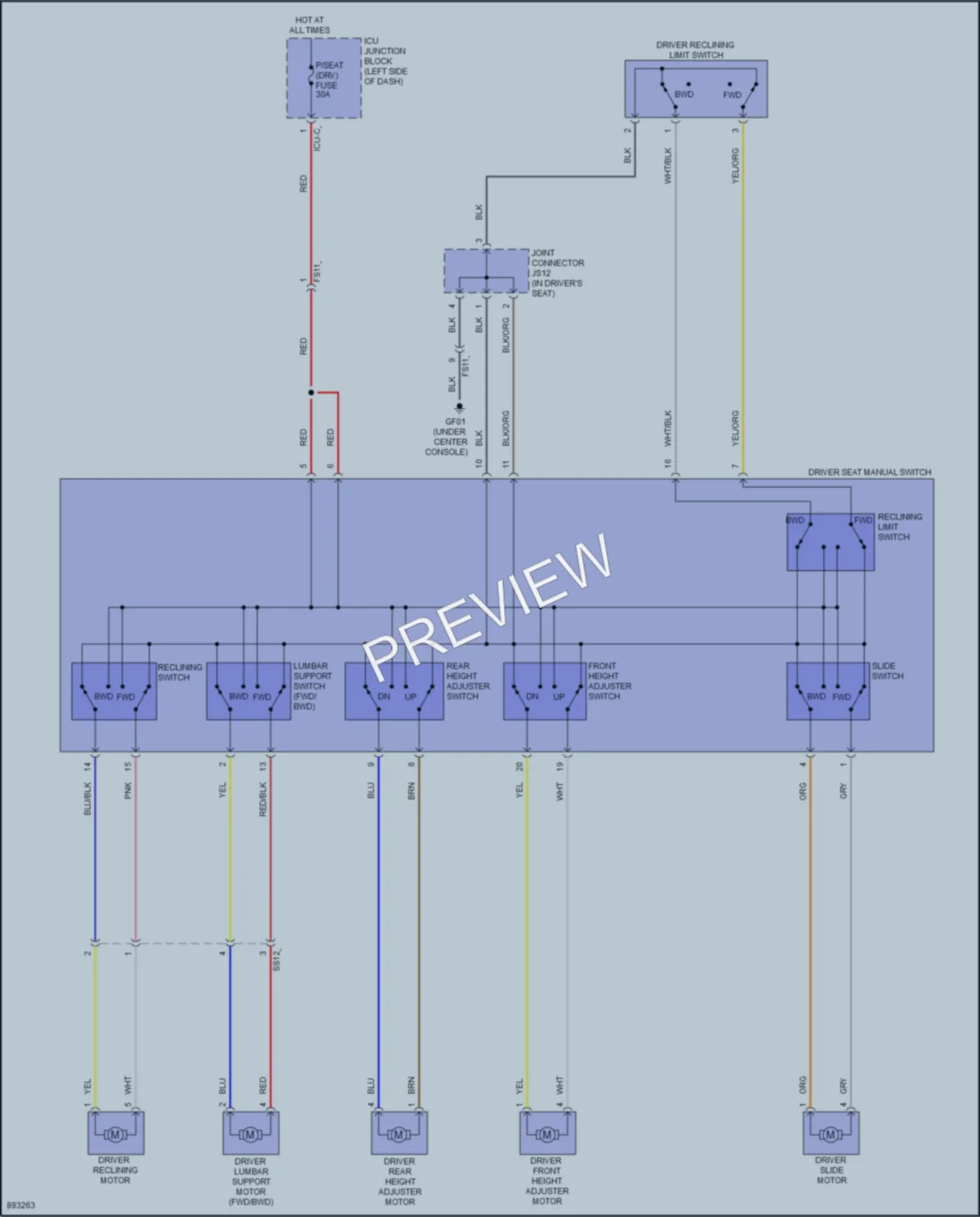 2025 Kia Telluride Power Seats wiring diagram preview