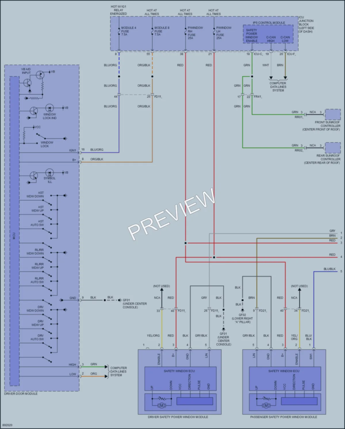 2025 Kia Telluride Power Windows wiring diagram preview