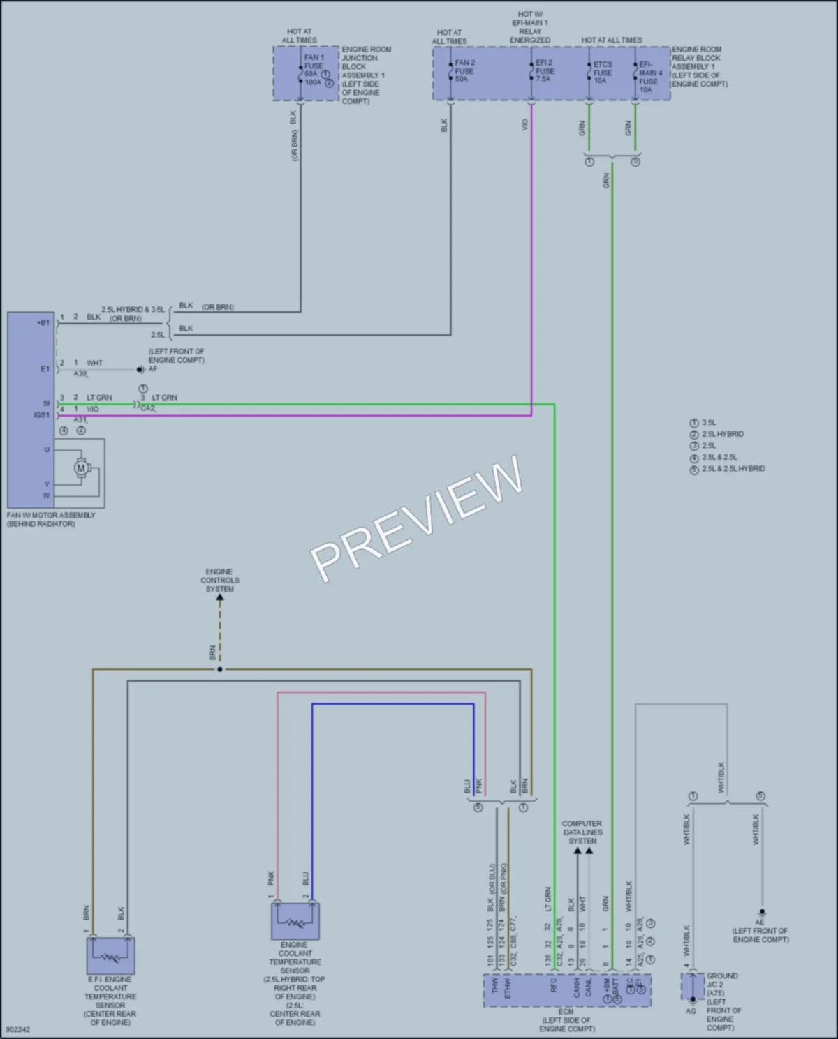 2025 Lexus ES250 Cooling Fan Wiring Diagrams protected preview