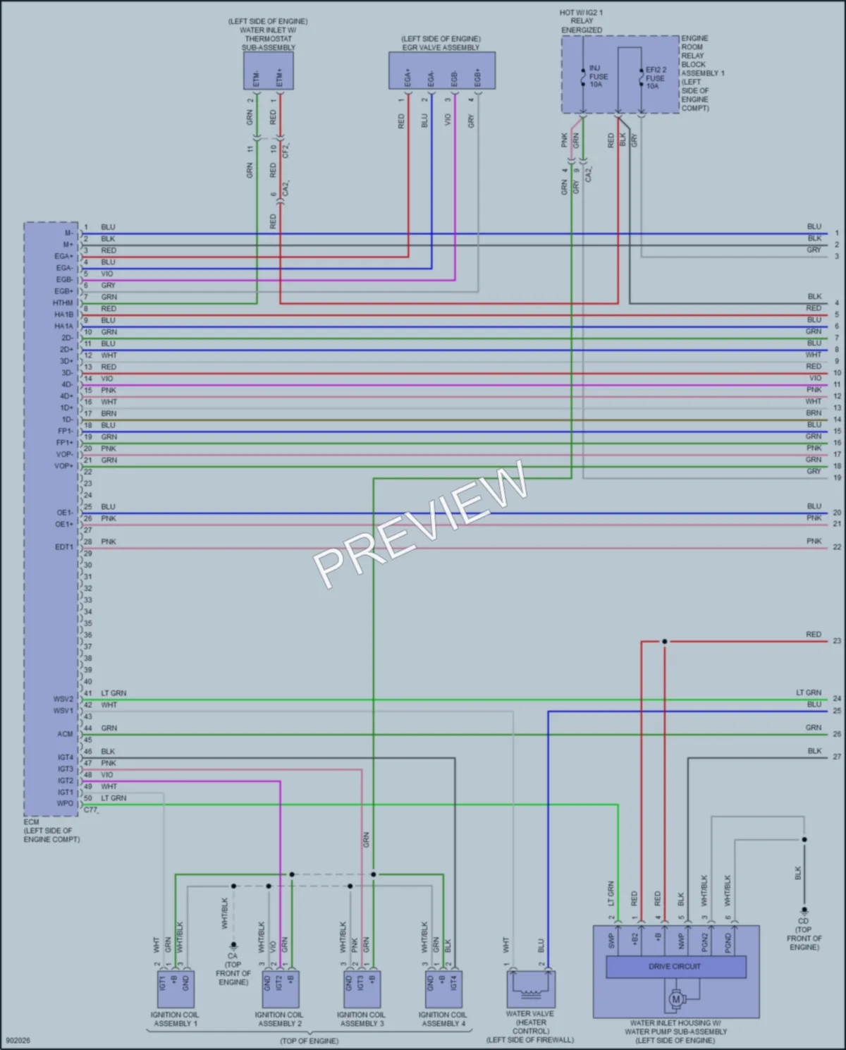 2025 Lexus ES250 Engine Performance wiring diagram preview