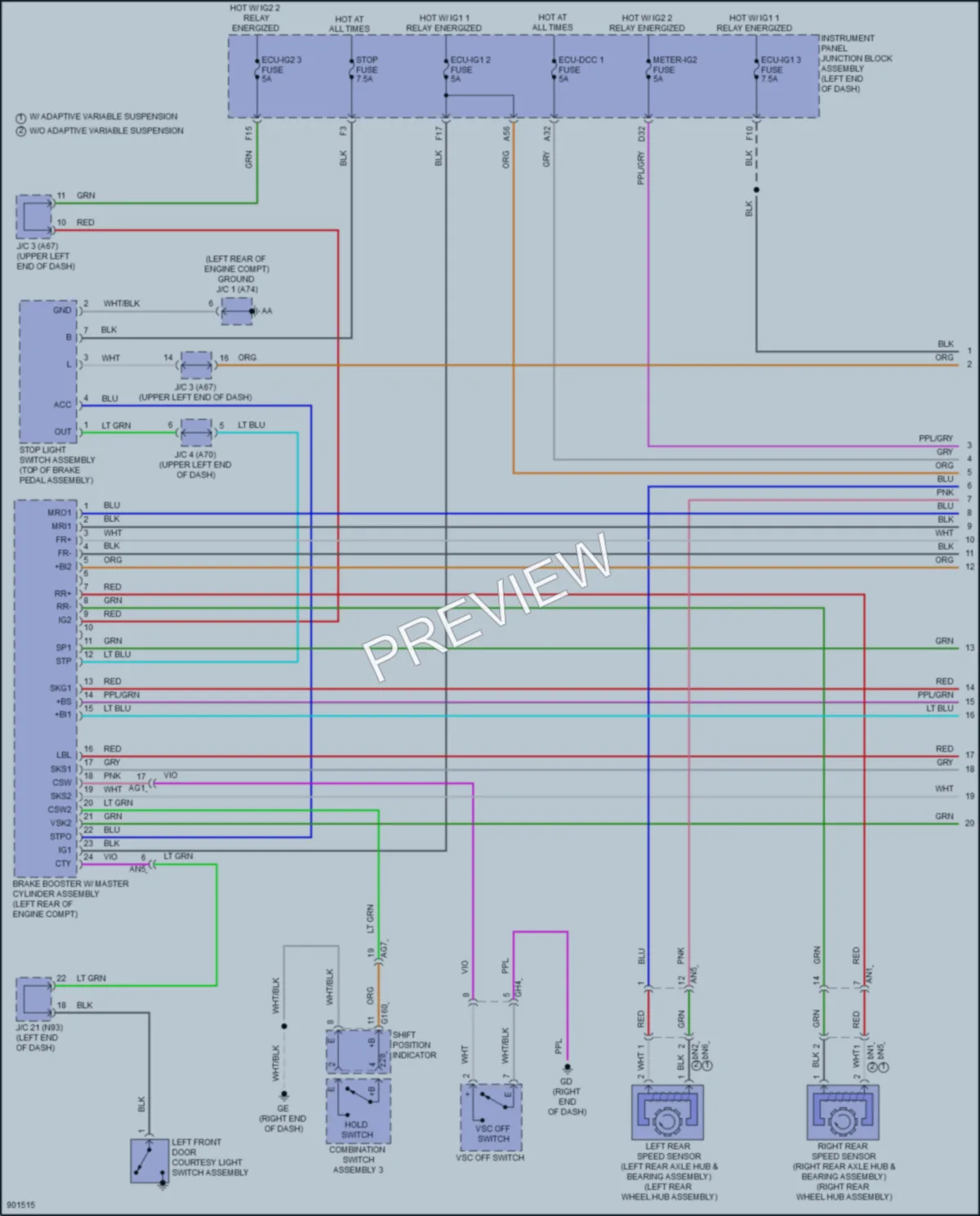 2025 Lexus ES300h Anti Lock Brakes wiring diagram preview