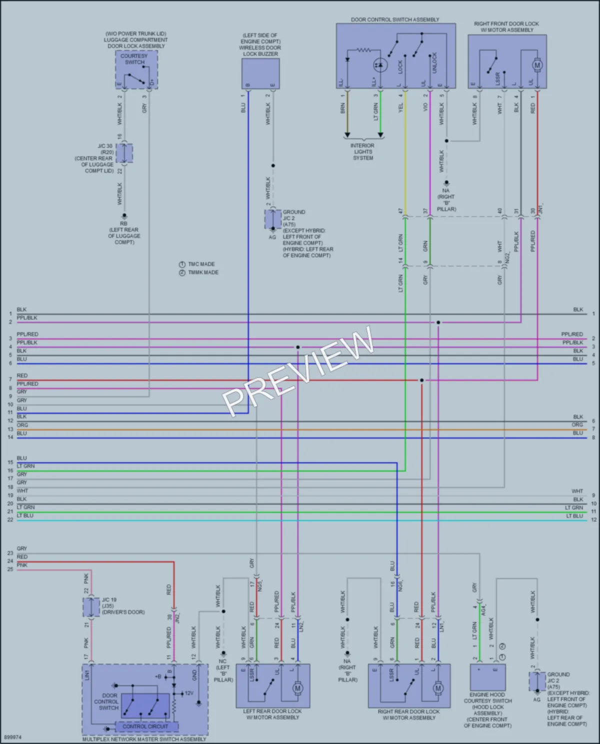 2025 Lexus ES300h Anti Theft wiring diagram preview