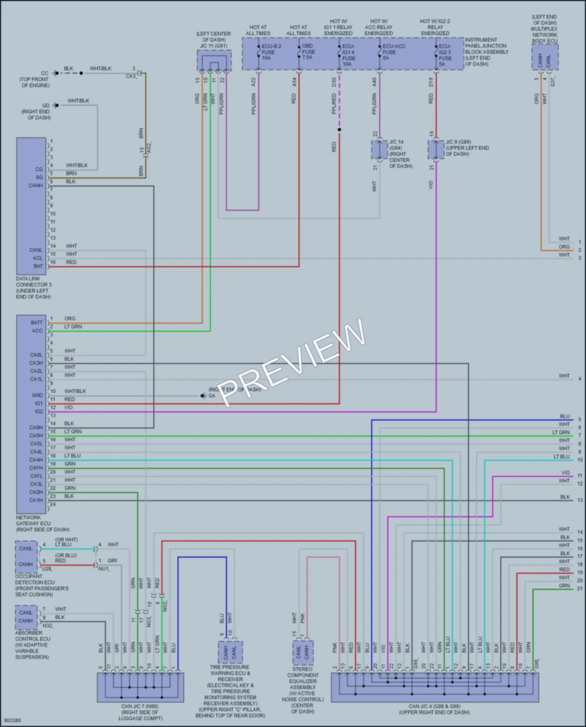 2025 Lexus ES300h Computer Data Lines wiring diagram preview