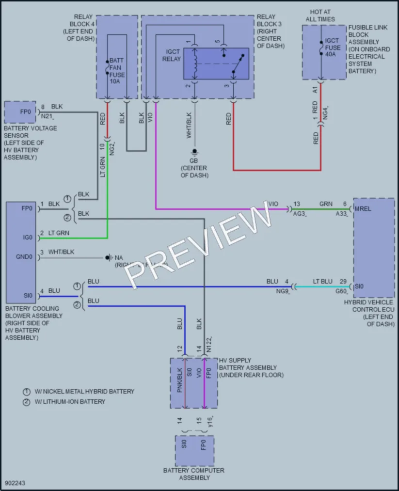 2025 Lexus ES300h Cooling Fan wiring diagram preview