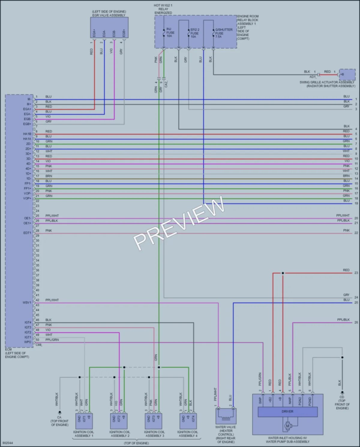 2025 Lexus ES300h Engine Performance wiring diagram preview