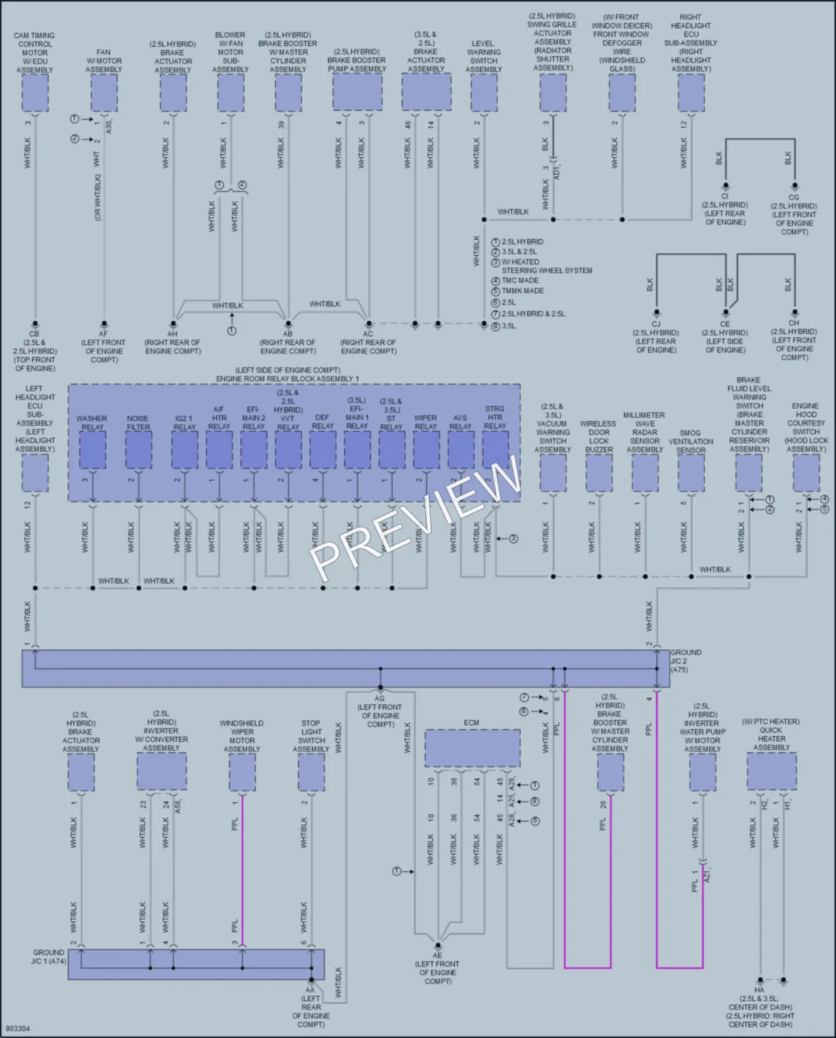 2025 Lexus ES300h Ground Distribution wiring diagram preview