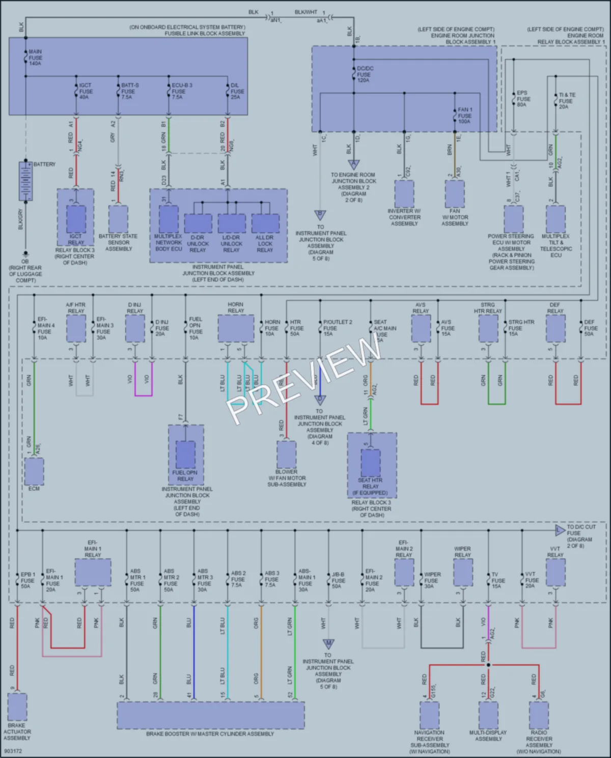 2025 Lexus ES300h Power Distribution wiring diagram preview