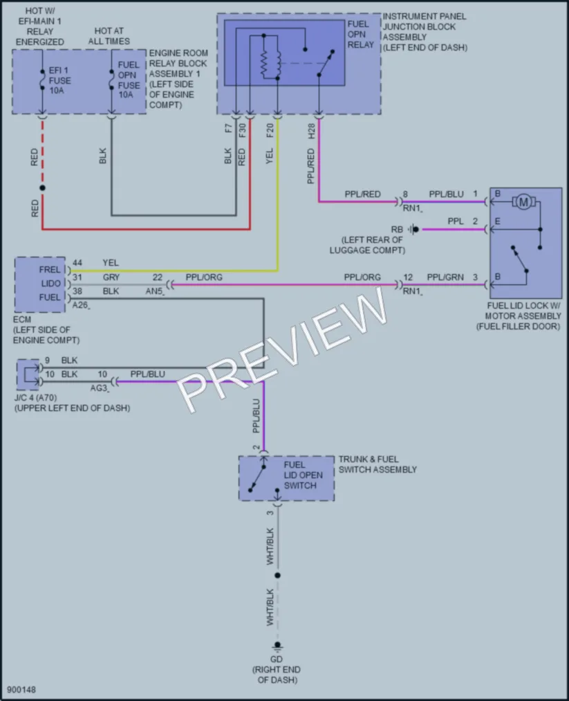 2025 Lexus ES300h Trunk Tailgate Fuel Door wiring diagram preview