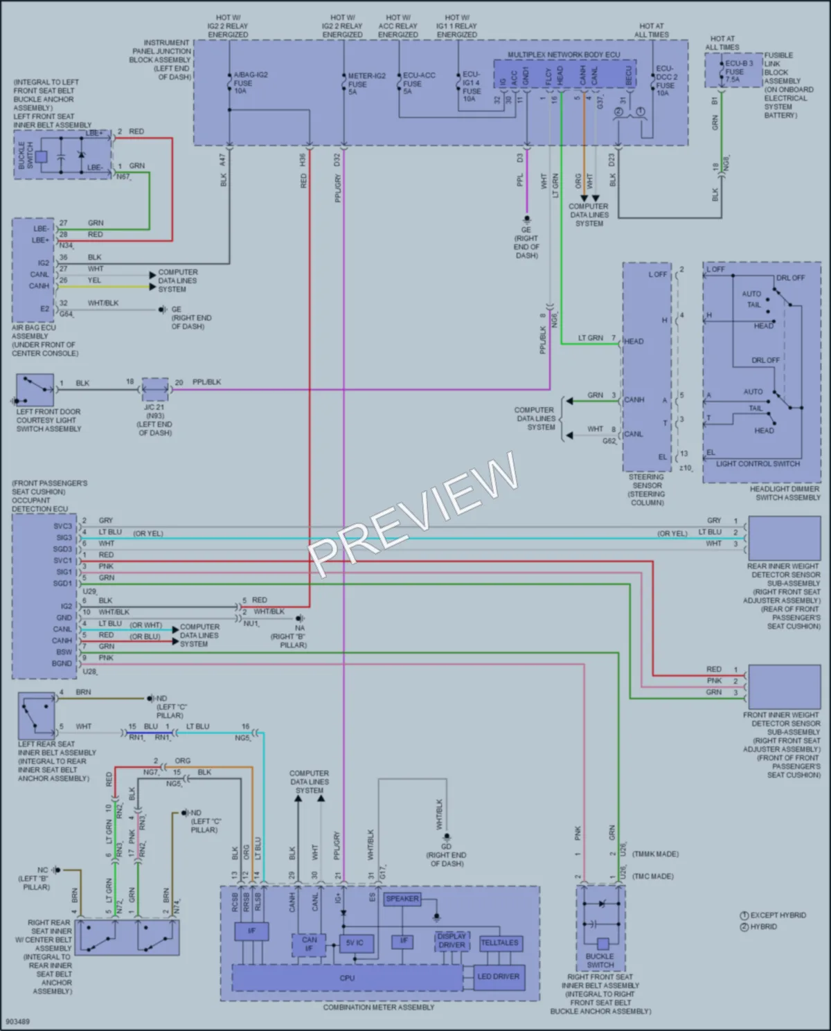 2025 Lexus ES300h Warning Systems wiring diagram preview