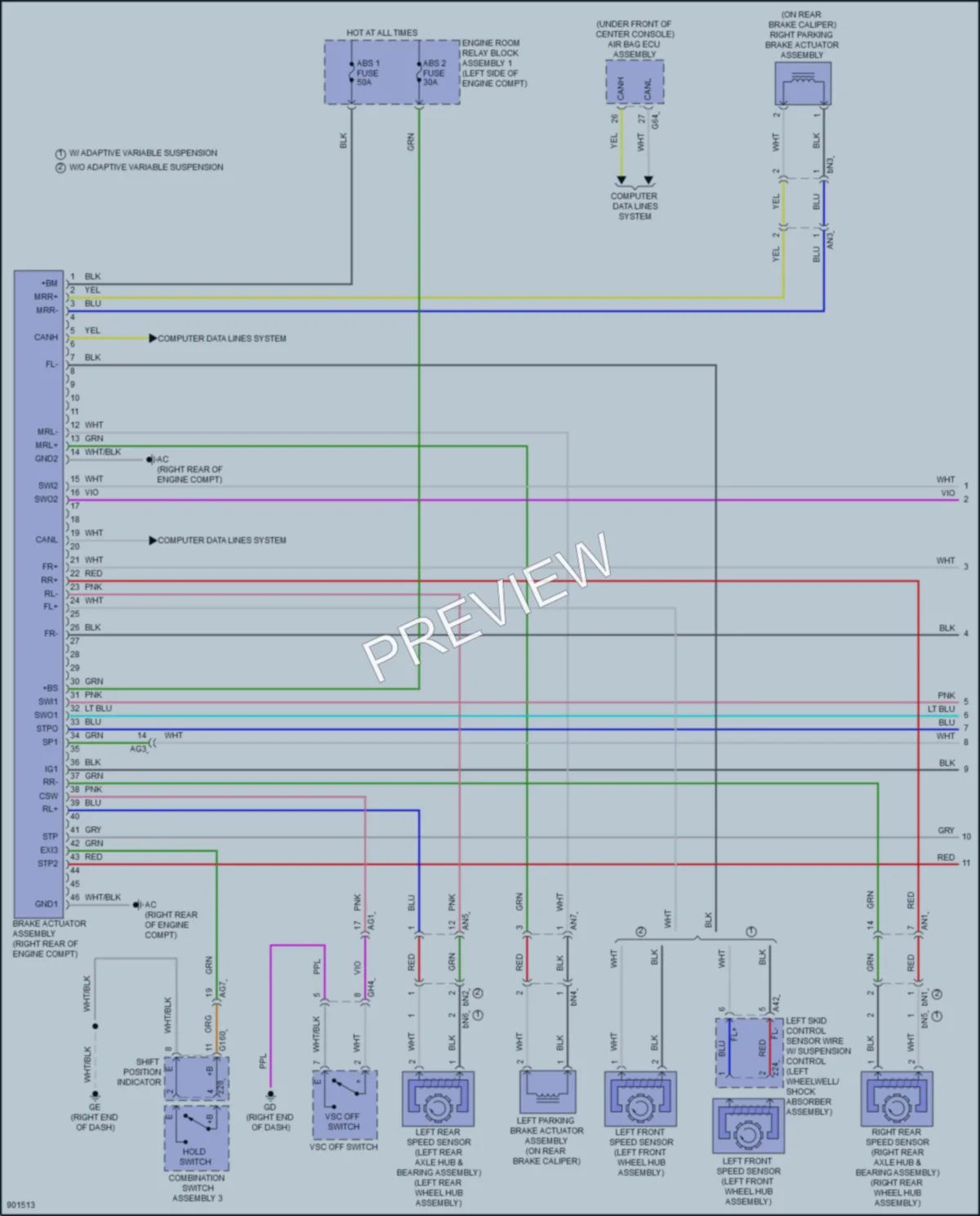 2025 Lexus ES350 Anti Lock Brakes wiring diagram preview