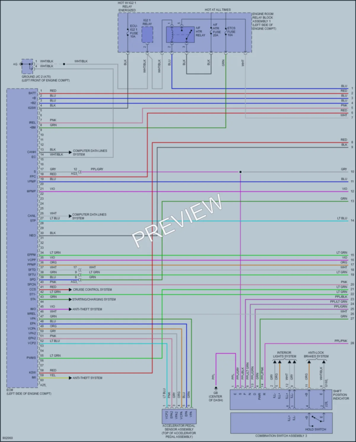2025 Lexus ES350 Engine Performance wiring diagram preview