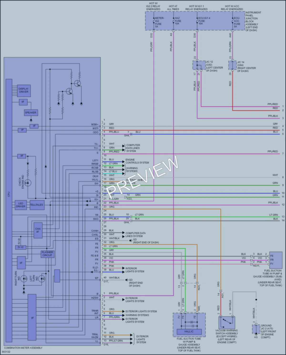 2025 Lexus ES350 Instrument Cluster wiring diagram preview