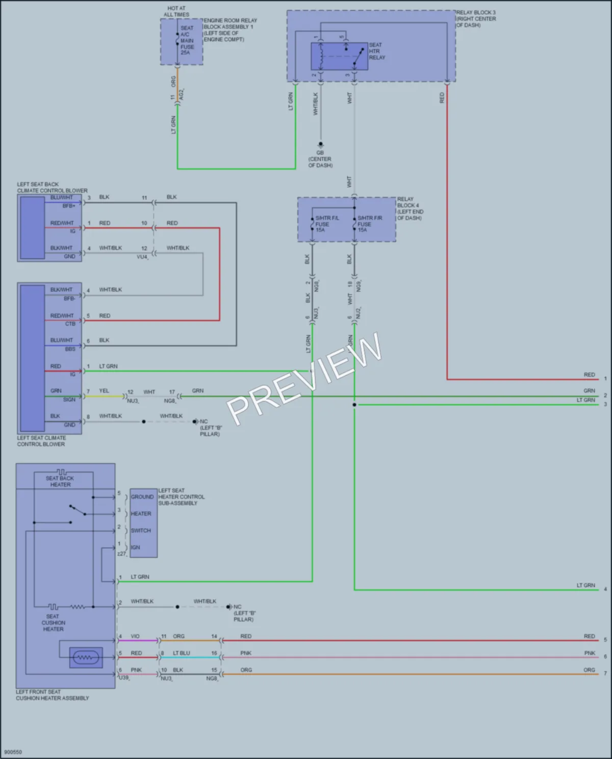 2025 Lexus ES350 Power Seats wiring diagram preview