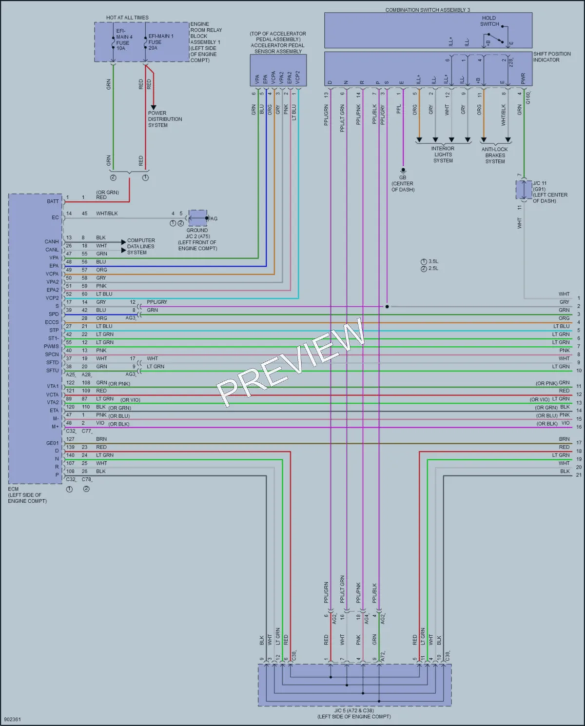 2025 Lexus ES350 Transmission wiring diagram preview
