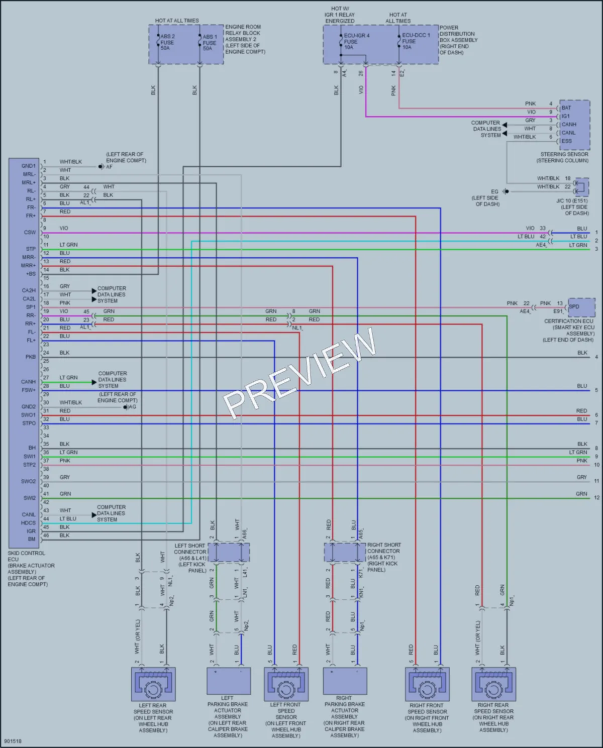2025 Lexus GX550 Anti Lock Brakes wiring diagram preview