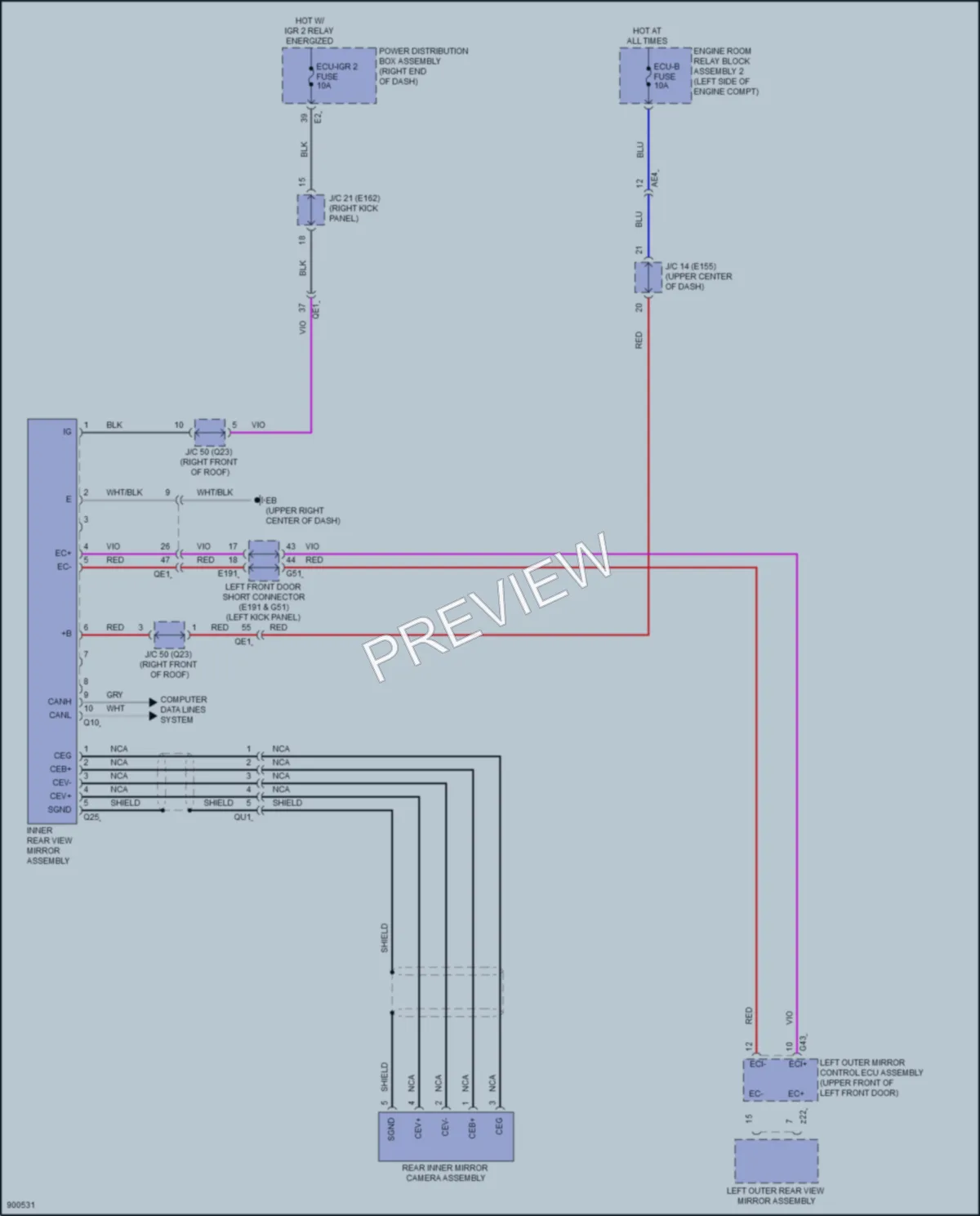 2025 Lexus GX550 Power Mirrors wiring diagram preview