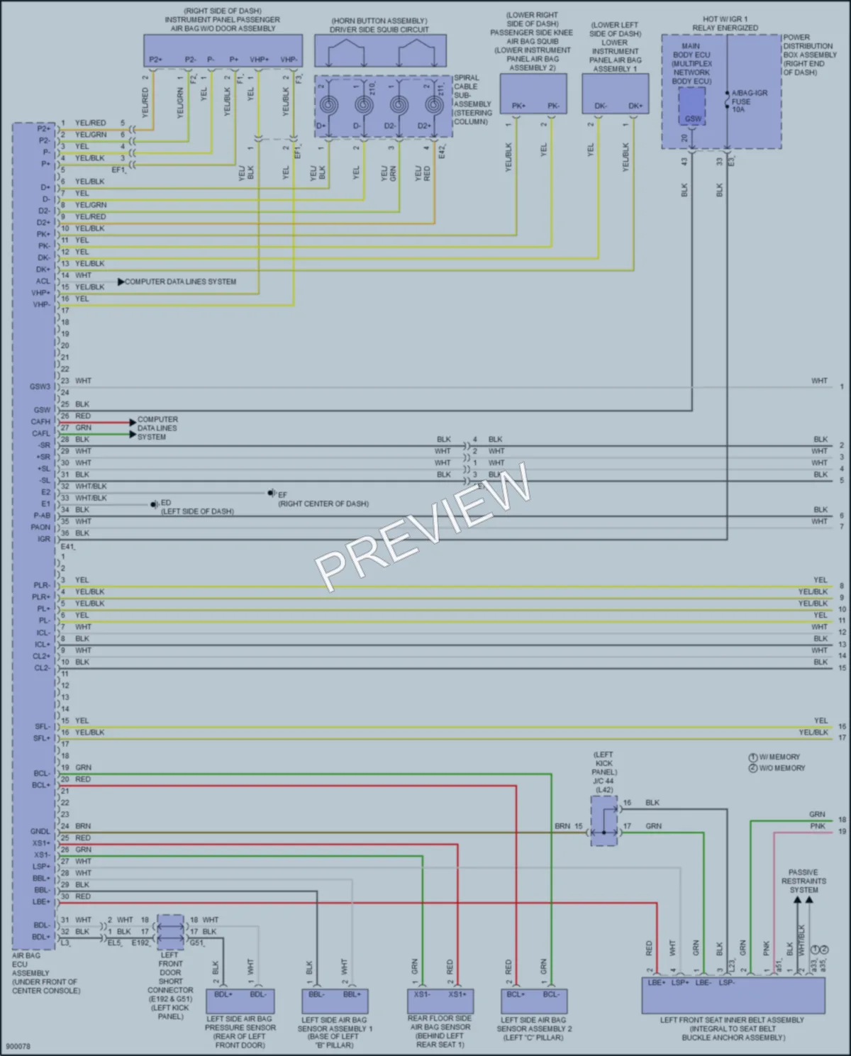 2025 Lexus GX550 Supplemental Restraints wiring diagram preview