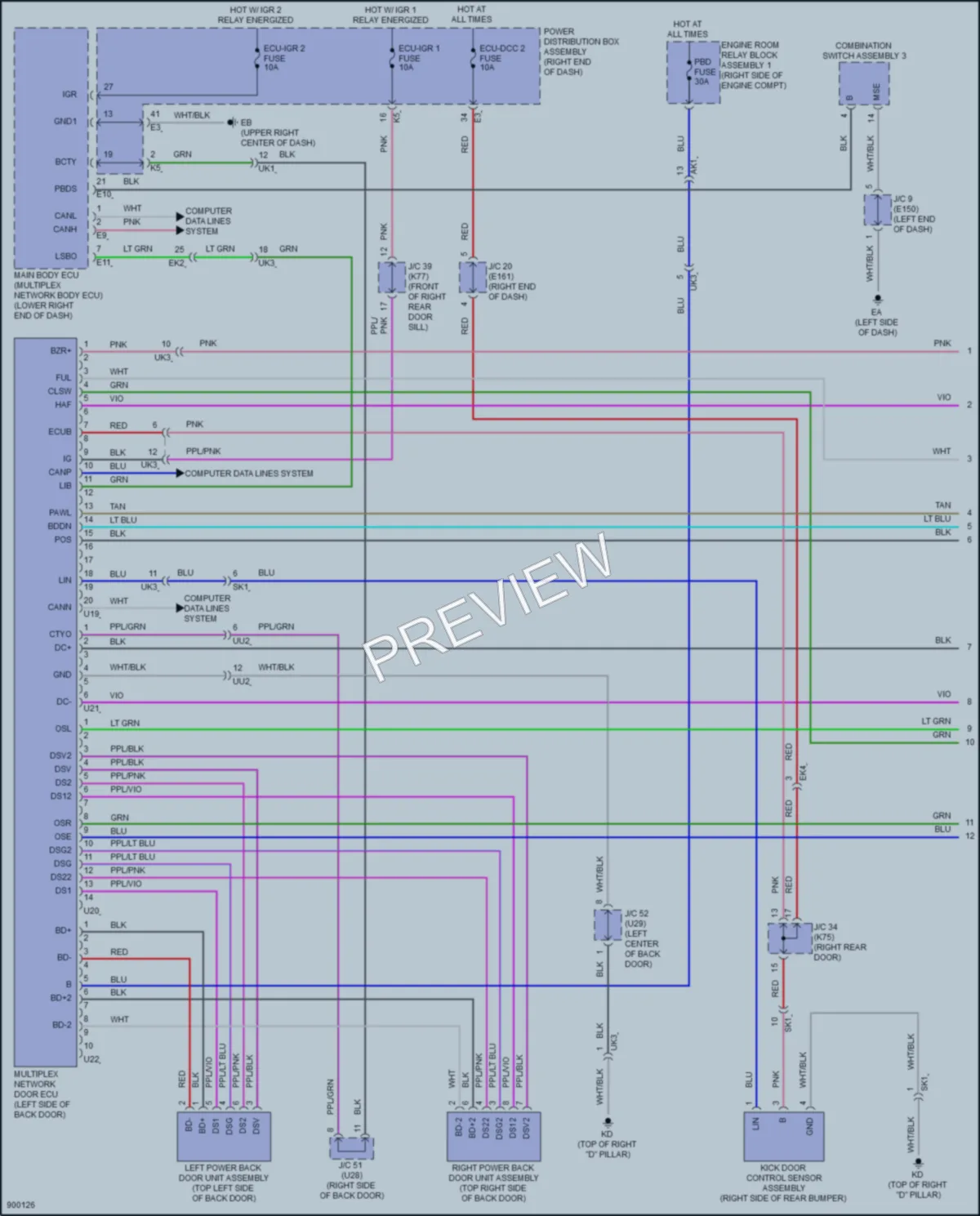 2025 Lexus GX550 Trunk Tailgate Fuel Door wiring diagram preview