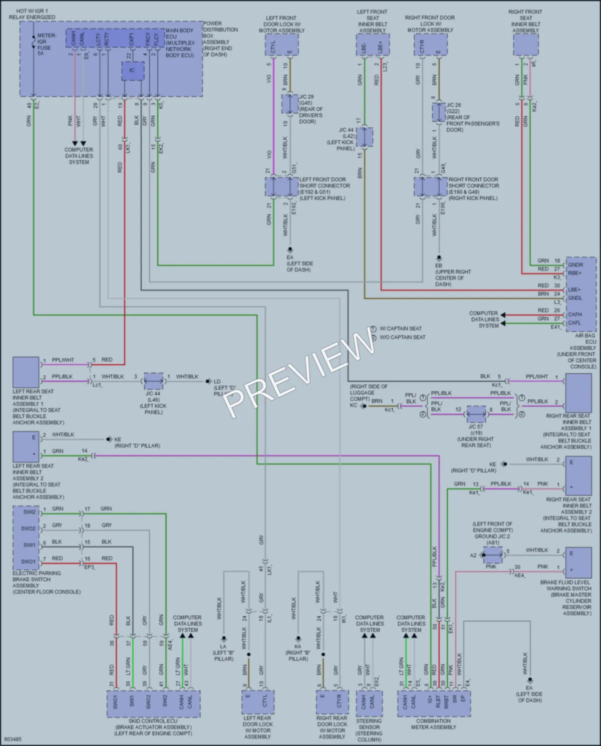 2025 Lexus GX550 Warning Systems wiring diagram preview
