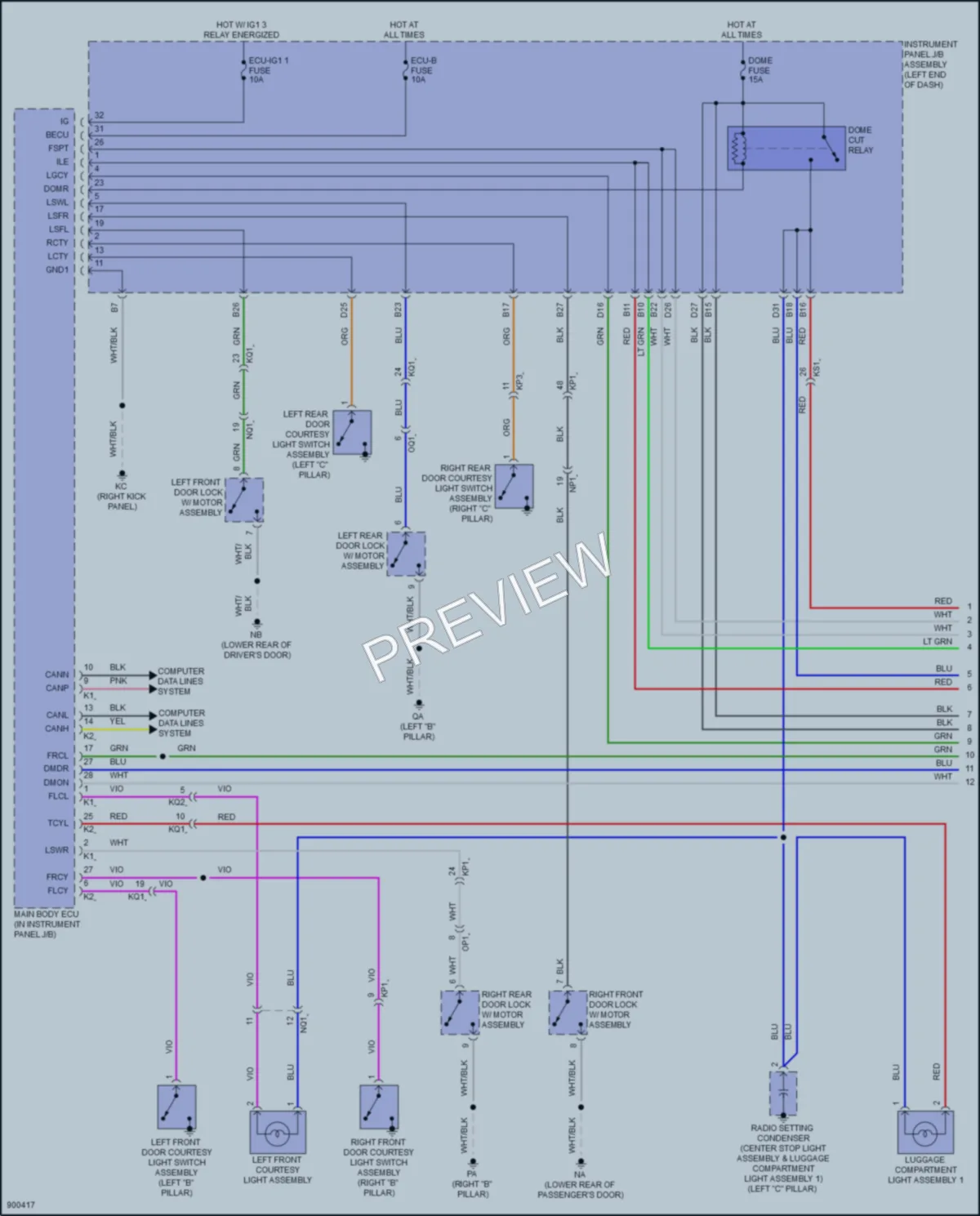 2025 Lexus IS300 Interior Lights wiring diagram preview