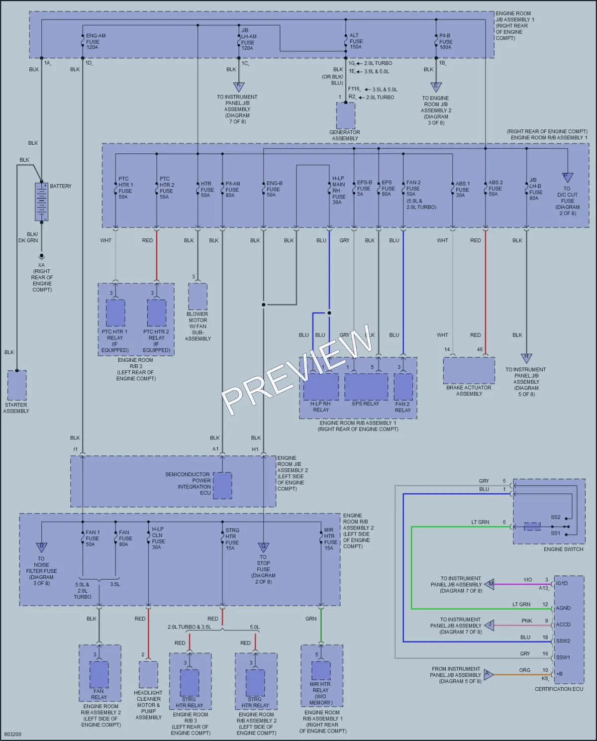2025 Lexus IS350 Power Distribution wiring diagram preview