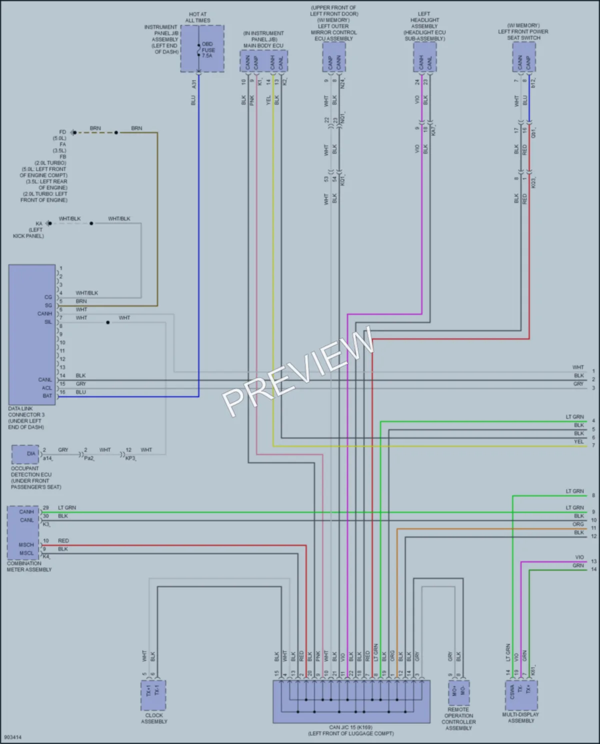 2025 Lexus IS500 Computer Data Lines wiring diagram preview