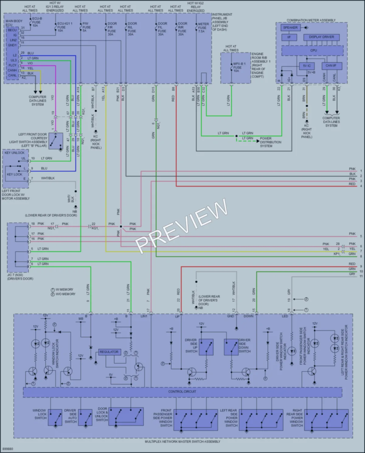2025 Lexus IS500 Power Windows wiring diagram preview
