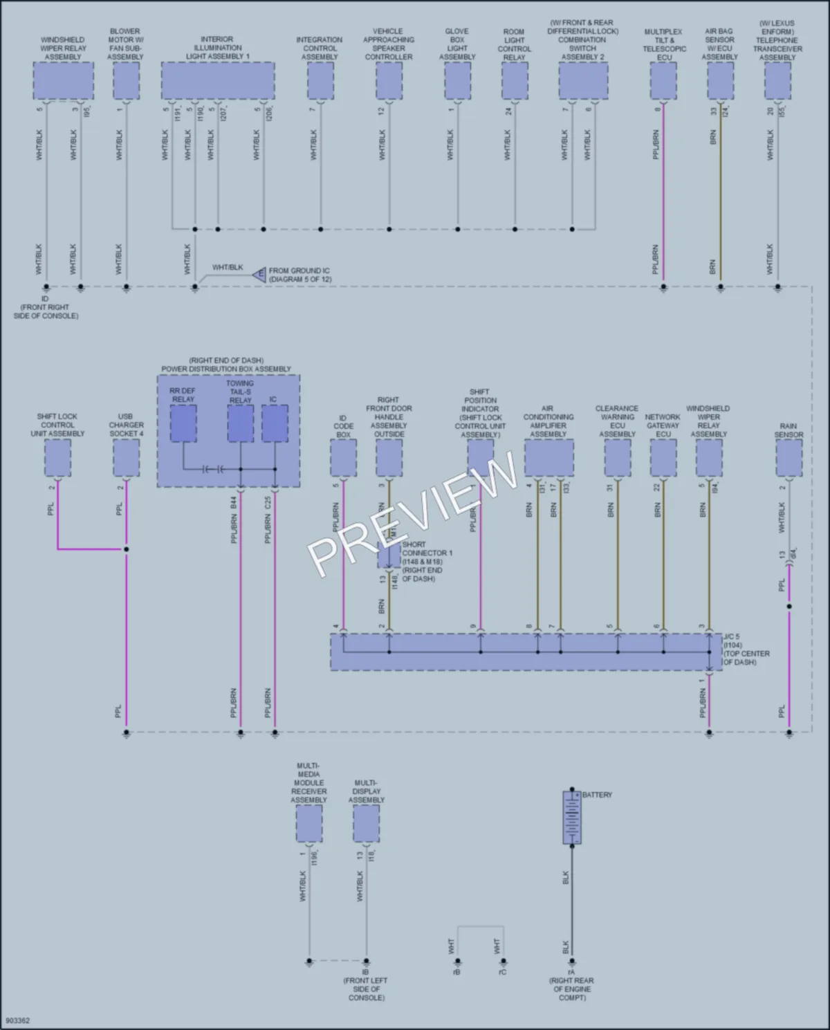 2025 Lexus LX600 Ground Distribution wiring diagram preview