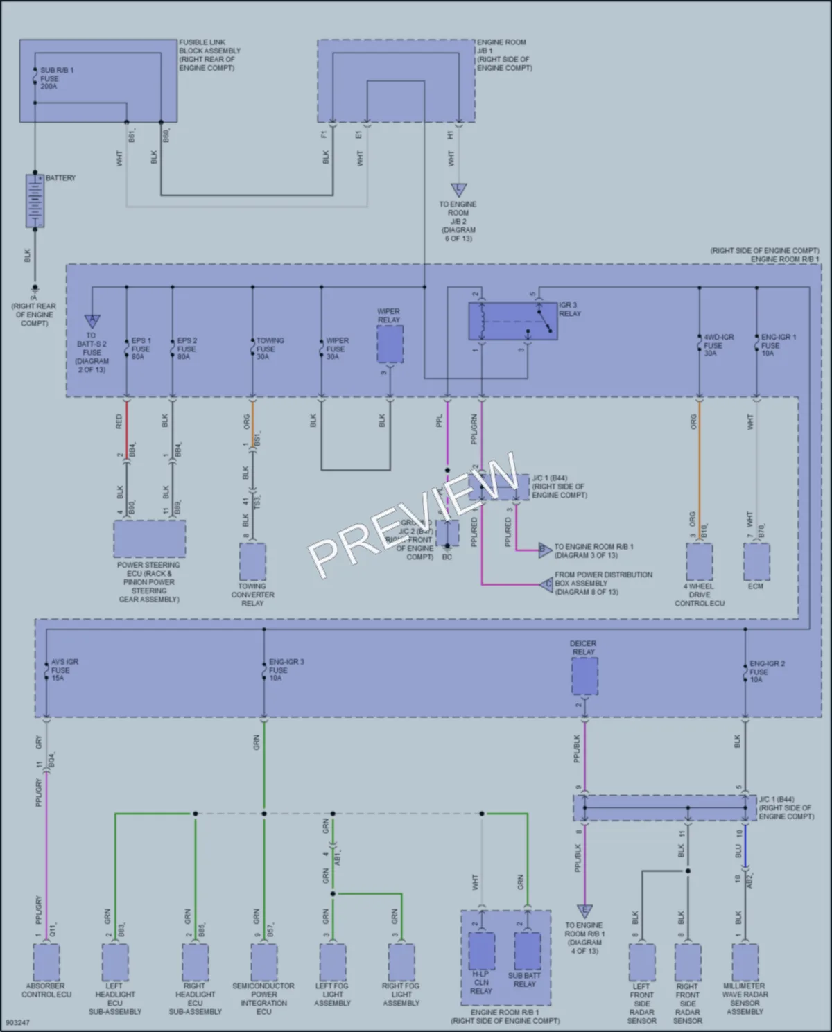 2025 Lexus LX600 Power Distribution wiring diagram preview