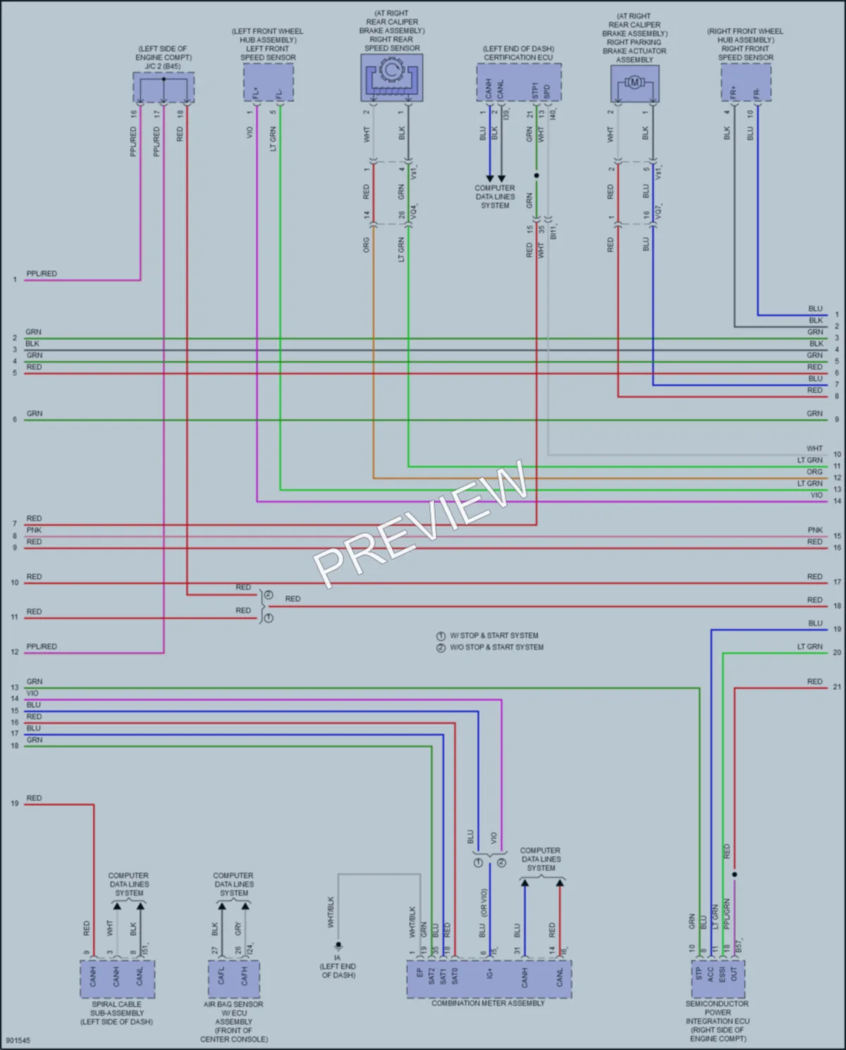 2025 Lexus LX700h Anti Lock Brakes wiring diagram preview