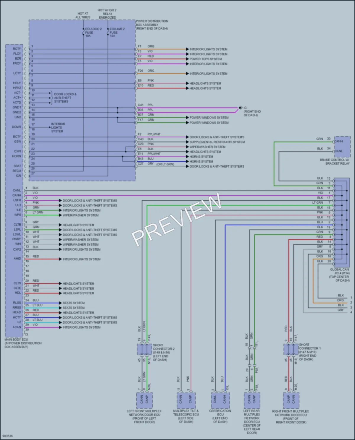2025 Lexus LX700h Body Control Modules wiring diagram preview