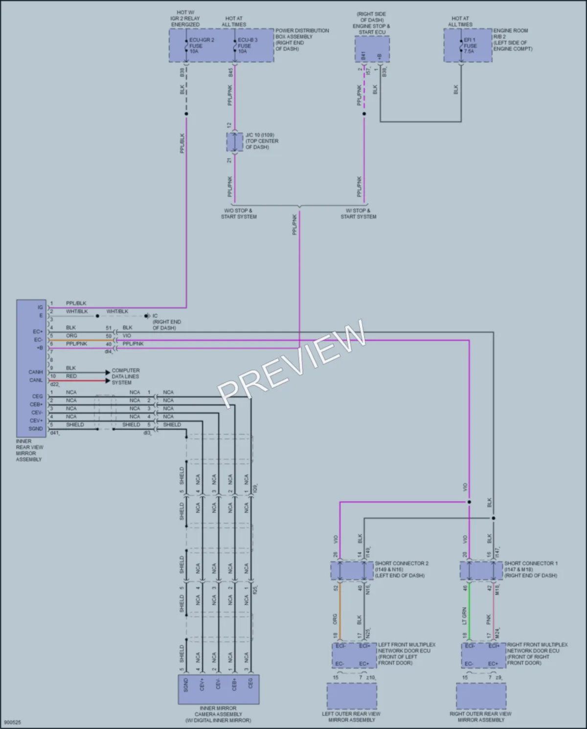 2025 Lexus LX700h Power Mirrors wiring diagram preview