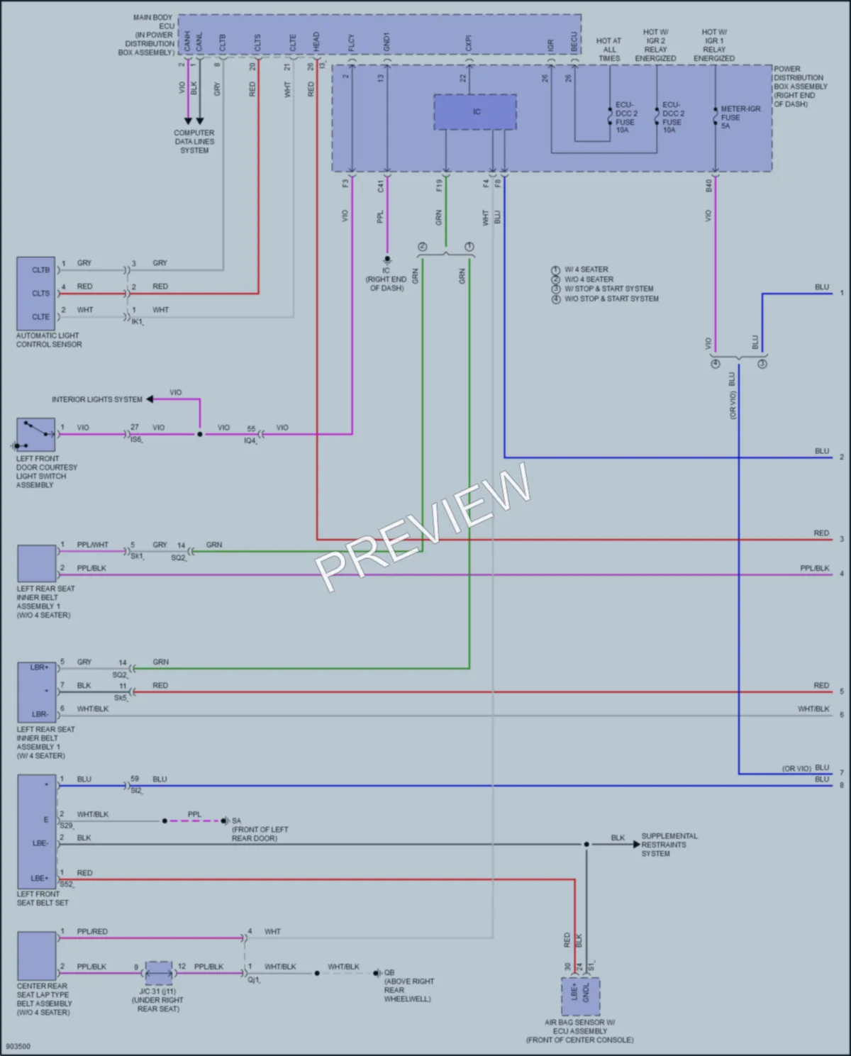 2025 Lexus LX700h Warning Systems wiring diagram preview
