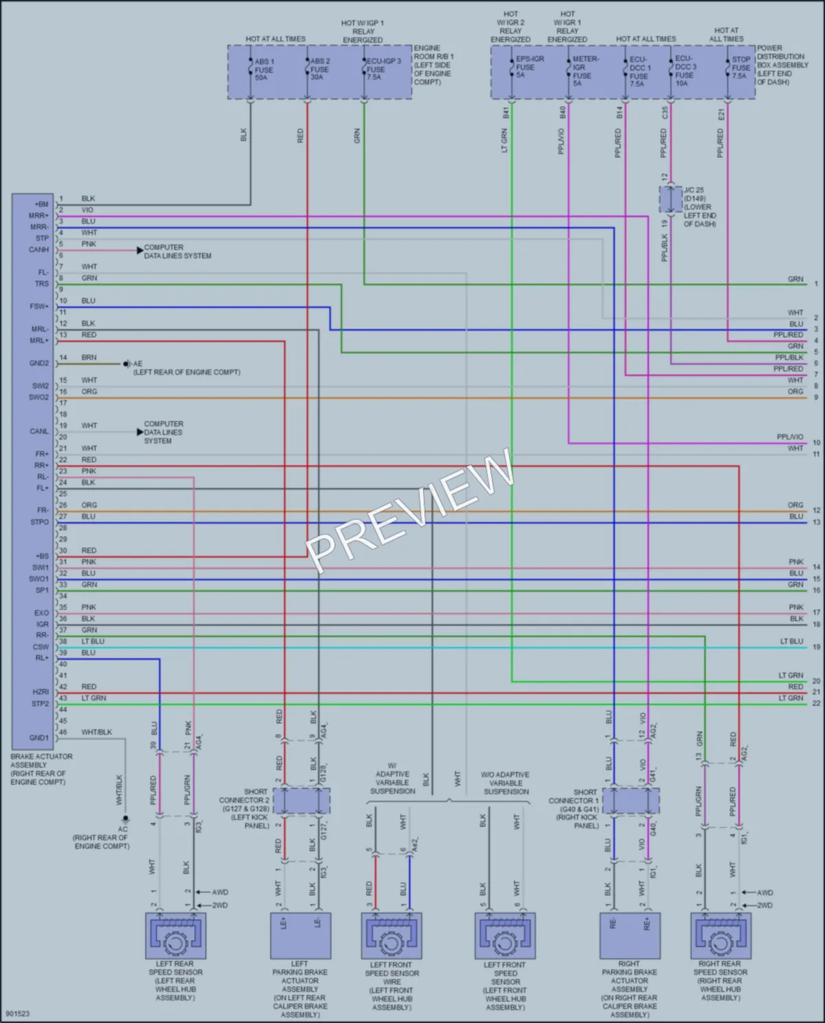 2025 Lexus NX250 Anti Lock Brakes wiring diagram preview