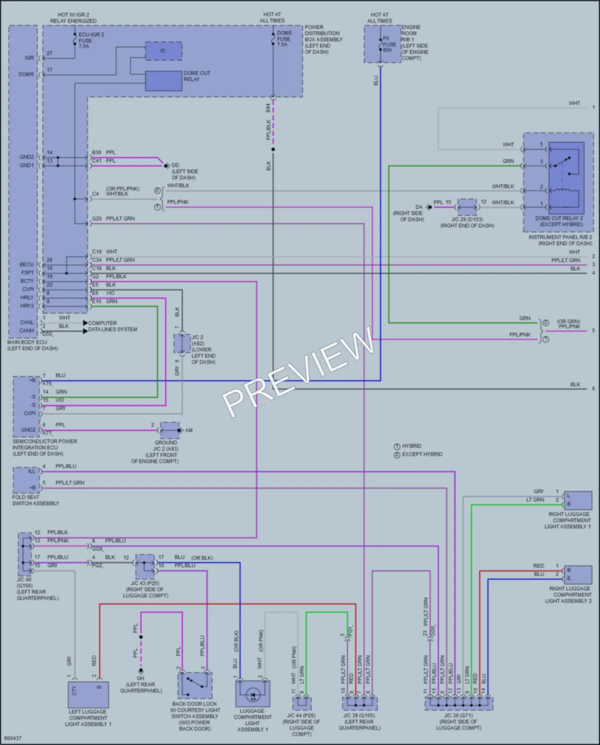 2025 Lexus NX250 Interior Lights wiring diagram preview