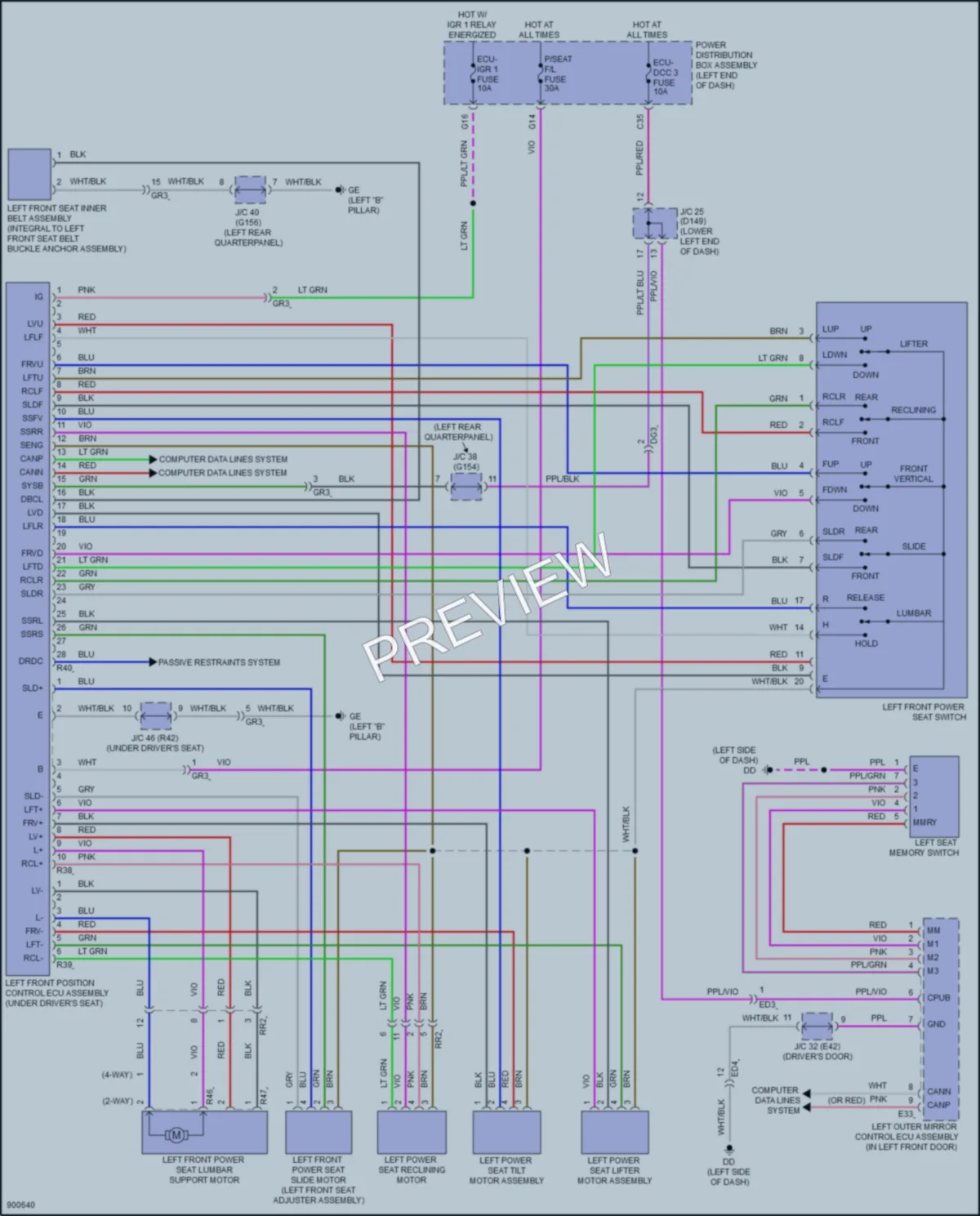 2025 Lexus NX350 Memory Systems wiring diagram preview