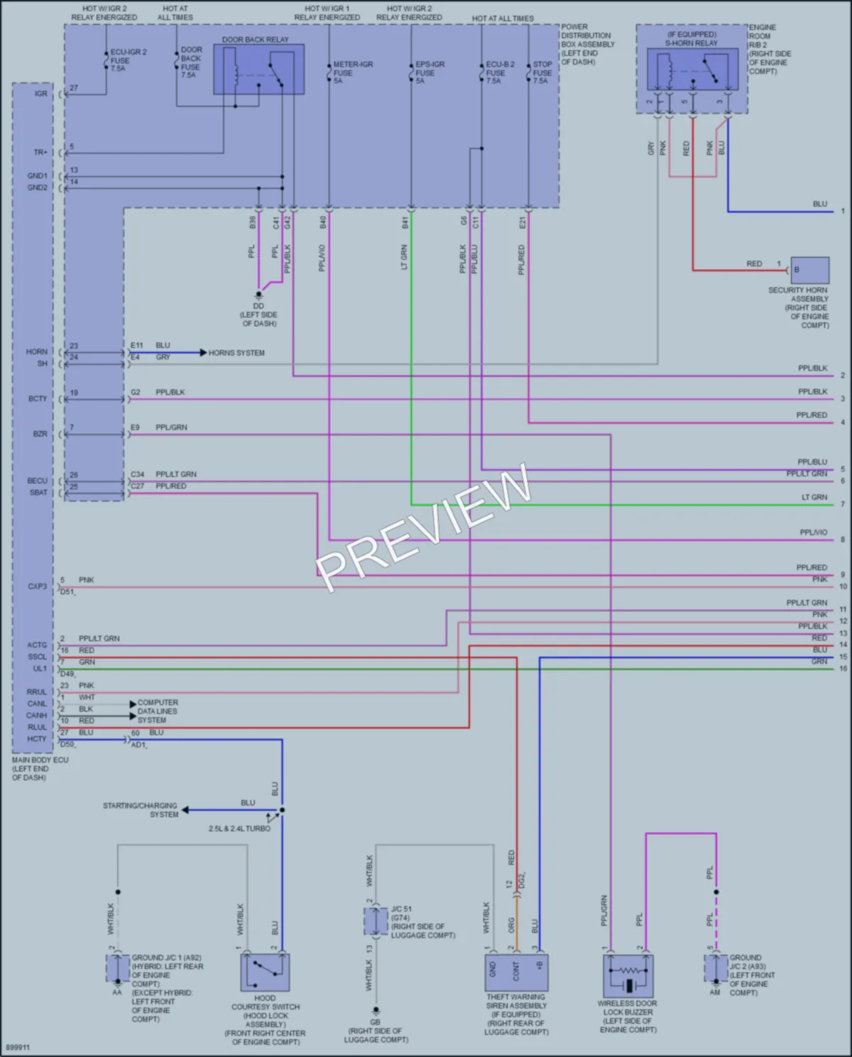 2025 Lexus NX350 Power Door Locks wiring diagram preview