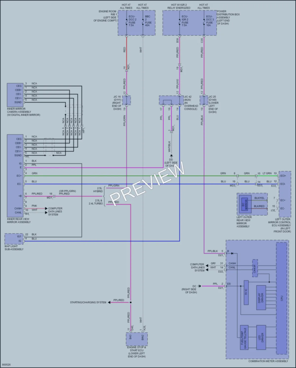 2025 Lexus NX350h Power Mirrors wiring diagram preview